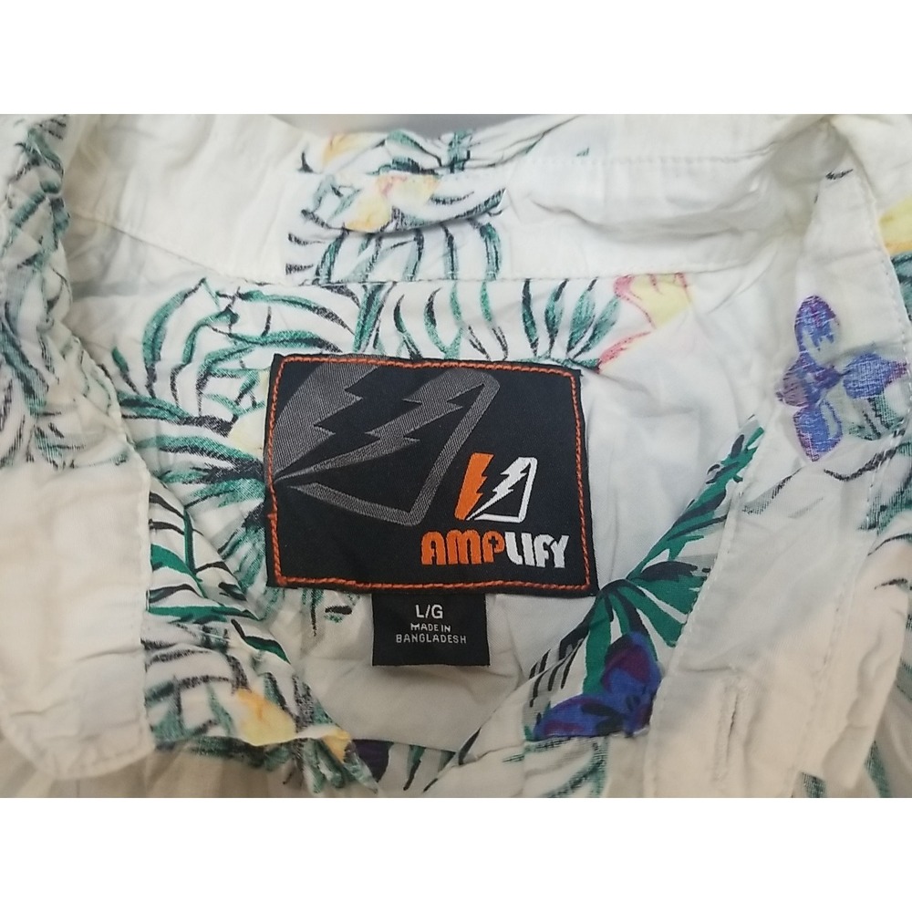 Amplify Shirt Mens Large Hawaiian Tropical Pocket Casual Button Up Short Sleeve - Picture 2 of 7